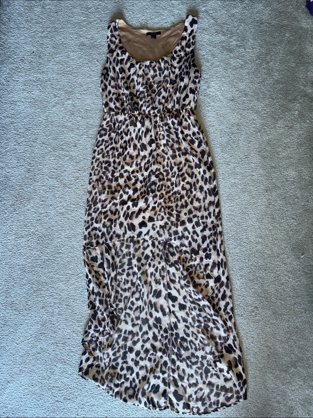 Forever 21 Leopard Print Sleeveless Maxi Dress - Beige and Black